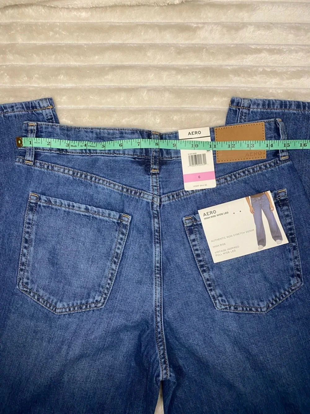 Aeropostale Dark Blue High Rise Wide Leg Jeans NWT - Picture 6 of 8
